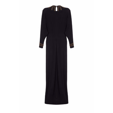 ARCHIVE: 1940s Black Full Length dress with Gold Beading