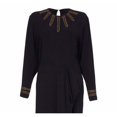 ARCHIVE: 1940s Black Full Length dress with Gold Beading