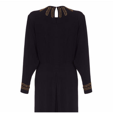 ARCHIVE: 1940s Black Full Length dress with Gold Beading