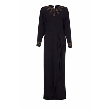 ARCHIVE: 1940s Black Full Length dress with Gold Beading