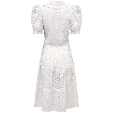 ARCHIVE - 1940s French White Cotton Dress With Eyelet Work