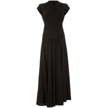 ARCHIVE - 1940s Long Pleated Black Crepe Dress