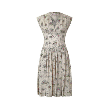ARCHIVE - 1950s Victor Josselyn Silk Floral Rose Spray Print Dress