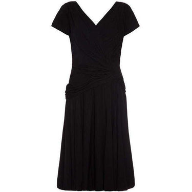 1950’s Ceil Chapman Black Crepe Crossover Dress