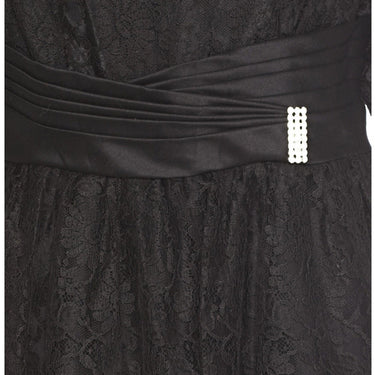 ARCHIVE - 1950s Black Chantilly Lace Peplum Cocktail Dress