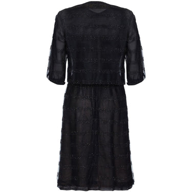 ARCHIVE - 1950s Christian Dior Demi Couture Beaded Black Mesh Dress and Jacket