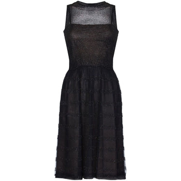 ARCHIVE - 1950s Christian Dior Demi Couture Beaded Black Mesh Dress and Jacket