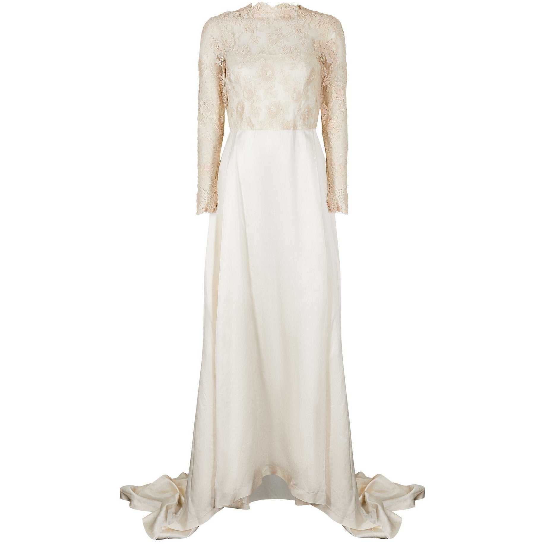 cream silk wedding dress Pronovias Wedding Dress RANIA Xs /S US 6 champagne/ Cream Long - Silk W Veil