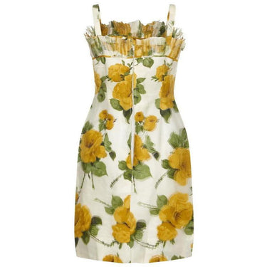 ARCHIVE - 1950s French Couture Silk Organza Floral Print Dress and Jacket Suit
