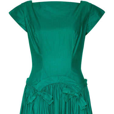 ARCHIVE - 1950’s Green Cotton Drop Waist Dress