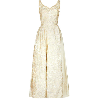 ARCHIVE: 1960s Mike Bennett Ivory Sequinned Evening Dress or Wedding Gown