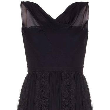 ARCHIVE - 1950s Mainbocher Couture Black Silk Evening Dress