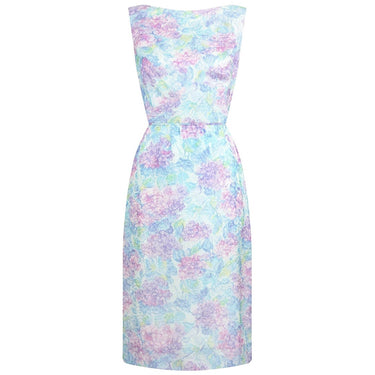 ARCHIVE - 1950s Saks Fifth Avenue Embossed Pastel Wiggle Dress