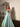 ARCHIVE - 1950s Aquamarine Textured Cotton Dress With Floral Rhinestone Applique