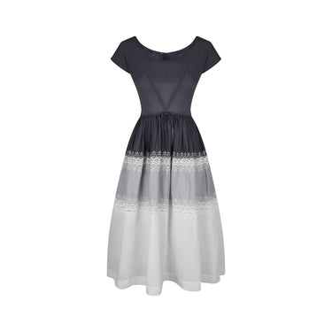 ARCHIVE: 1950s Harrods Grey Gradient Embroidered Dress