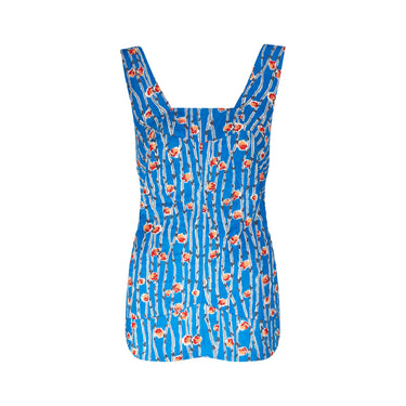 ARCHIVE - 1950s Kittiwake Rose Print Cotton Smocked Swimsuit