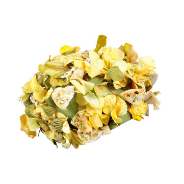 1950s Christian Dior Yellow and Green Floral Crystal Hat