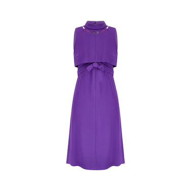 ARCHIVE - 1960s Rahvis Couture Purple Crepe Mod Dress