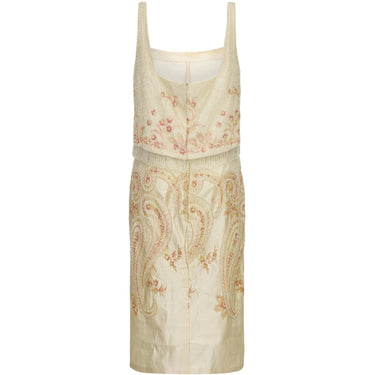 ARCHIVE: 1960s Cream and Peach Beaded Cocktail Dress