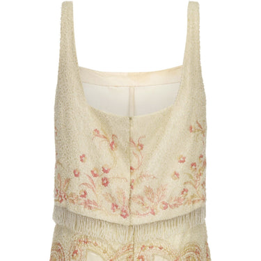ARCHIVE: 1960s Cream and Peach Beaded Cocktail Dress