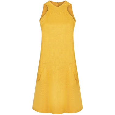 ARCHIVE - 1960s Geoffrey Beene Mustard Yellow Linen Mod Dress