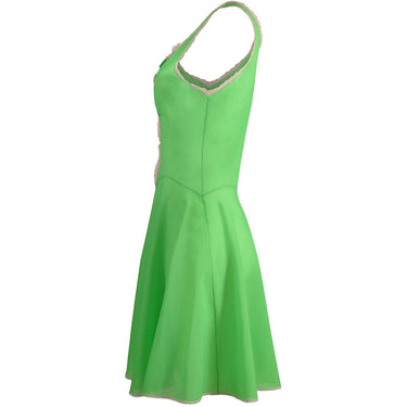 ARCHIVE: 1960s Harrods Emerald Green Lingerie Slip With Lace Windows