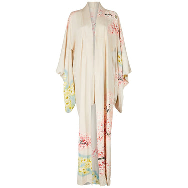 ARCHIVE - 1950s Hand Painted Japanese Cherry Blossom Kimono