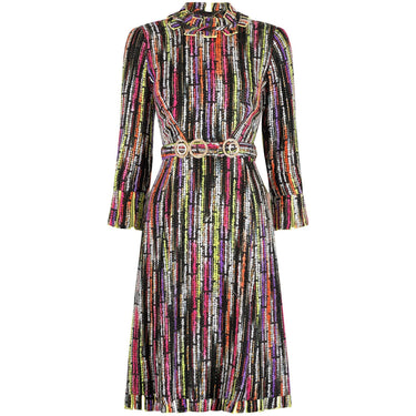 ARCHIVE - 1960s Klevenhands Couture Woven Wool Dress With Matching Belt