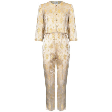 ARCHIVE - 1960s Mr Mort Gold Jacquard Trouser Suit