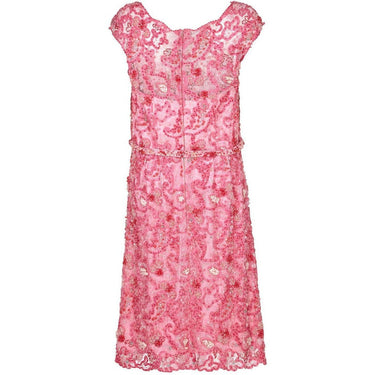 ARCHIVE - 1960s Norman Hartnell Couture Pink Beaded Dress Owned by Dame Barbara Cartland