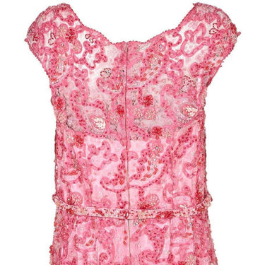 ARCHIVE - 1960s Norman Hartnell Couture Pink Beaded Dress Owned by Dame Barbara Cartland