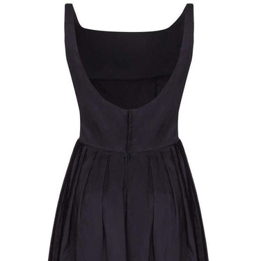 ARCHIVE: 1960s Rappi Black Silk Taffeta Gown with Velvet Applique