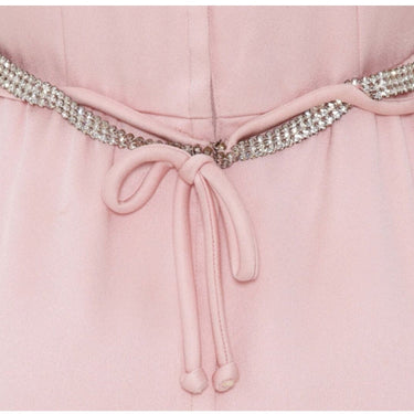 ARCHIVE - 1960’s Victor Costa Pale Pink Satin Dress with Rhinestone Belt