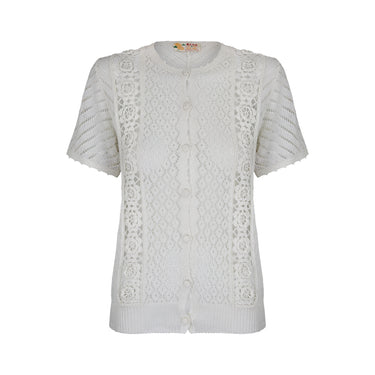 ARCHIVE: 1960s Chinese White Crochet Knit Cardigan