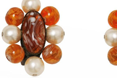 1960s Christian Dior Pearl and Amber Earrings