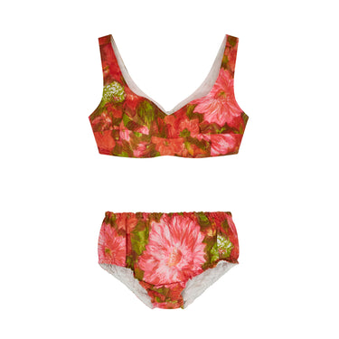 ARCHIVE - 1960s Orange and Pink Three-piece Swimsuit