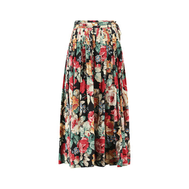ARCHIVE - 1980s Christian Aujard Floral Cotton Country Print Skirt