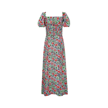 ARCHIVE - 1970s Smocked Floral Maxi Dress