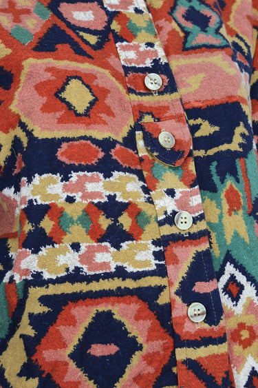 ARCHIVE - 1970s Janet Moira Colourful Pattern Print Skirt Suit