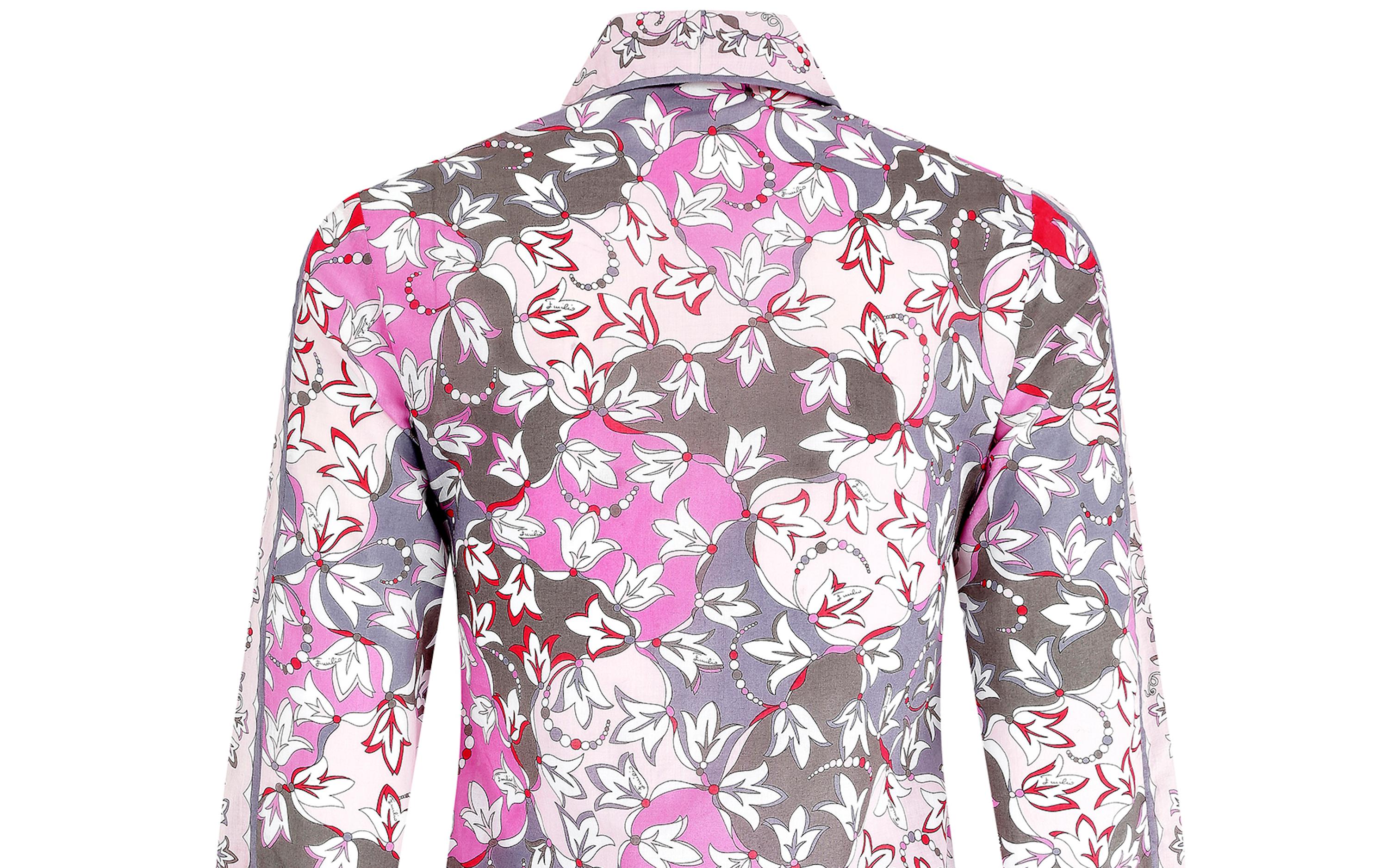 ARCHIVE - 1970s Pucci Pink and Red Cotton Shirt