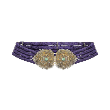 ARCHIVE: 1970s Yves Saint Laurent Purple Belt with Gold Clasp