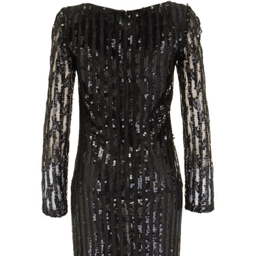 1984 Runway Documented Andre Laug Couture Black Sequin Dress
