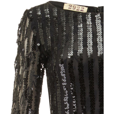 1984 Runway Documented Andre Laug Couture Black Sequin Dress