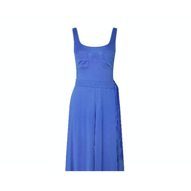 ARCHIVE - 1970s Azure Blue Louis Feraud Jersey Dress with Jacket