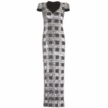 1970s Early 1980s Demi Couture Andre Laug Monochrome Sequin Dress