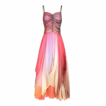 ARCHIVE - 1970s Ted Lapidus Fairytale Pastel Silk Chiffon Dress