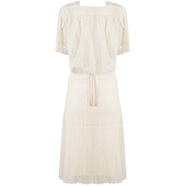 ARCHIVE - 1970s Frank Usher Cream Ivory Lace Dress With Matching Bolero