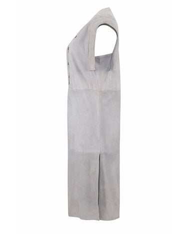 1970s Gucci Soft Grey Suede Utility Style Dress