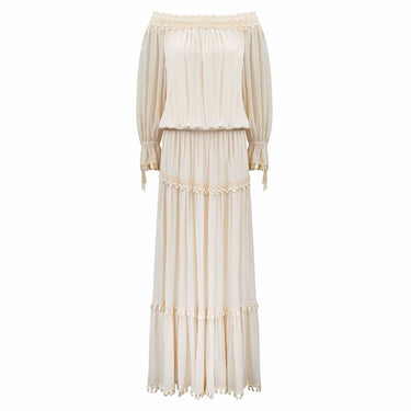 1977 Yves Saint Laurent Haute Couture Ivory Silk Crepe Dress