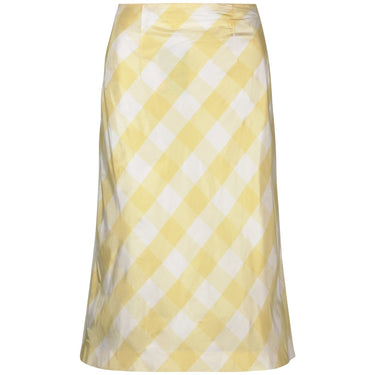 ARCHIVE: 1990s Karl Lagerfeld for Chloe Yellow Gingham Check Silk Skirt